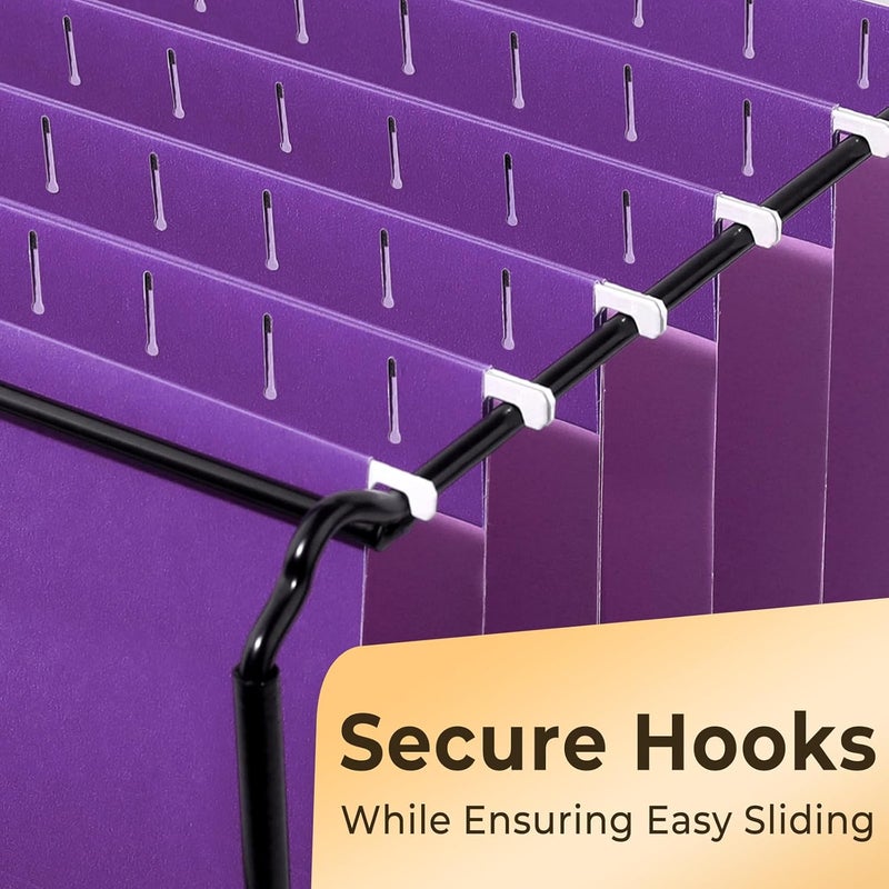 SUNEE 25 Pack Hanging File Folders, Purple Folders, Hanging File Folders Letter Size with 1/5-cut Tabs, Stay Organized for Your Home and Office Bulk File and Documents - Image 2